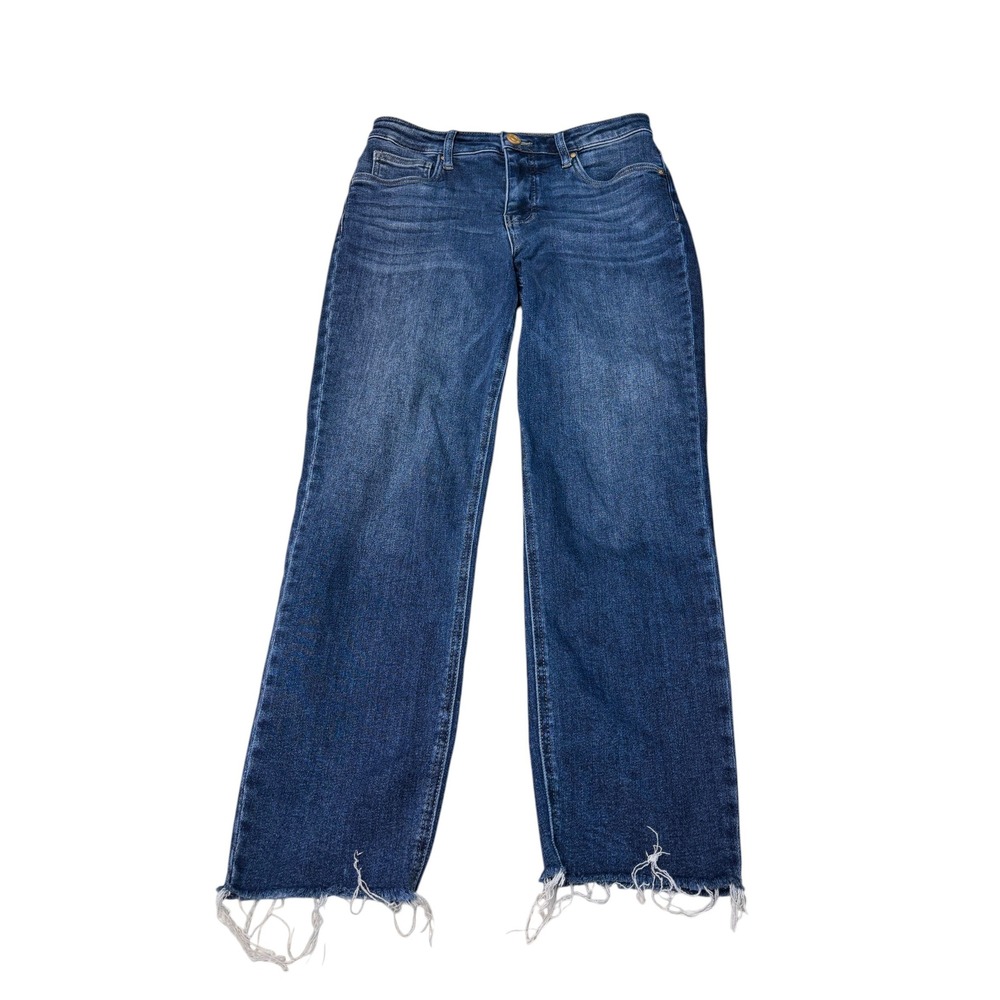 Kut from the Kloth Rachael Fab Ab Mom Jeans Dark Wash Raw Hem Women Size 4 29X27